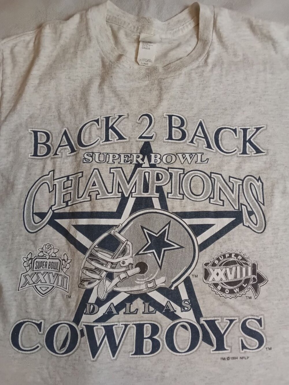 Vintage Dallas Cowboys T-Shirt 1994 Super Bowl Champions Size Large